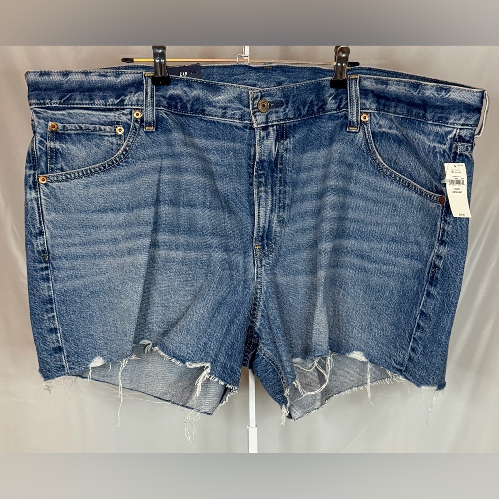 GAP Low Rise Denim Cutoff Shorts Distressed Y2K Loose Fit Size 35 NWT